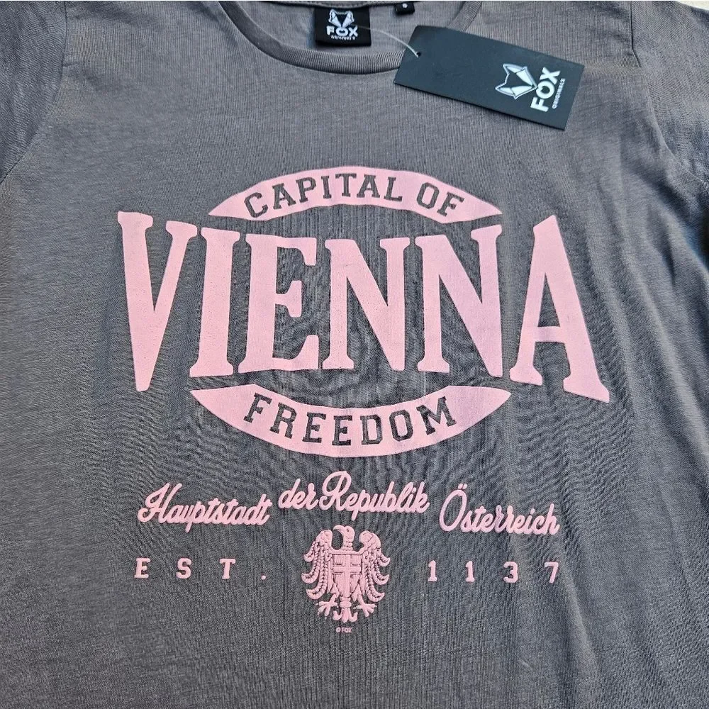 Fox Gray Vienna Graphic T-Shirt Size S - Picture 6 of 10